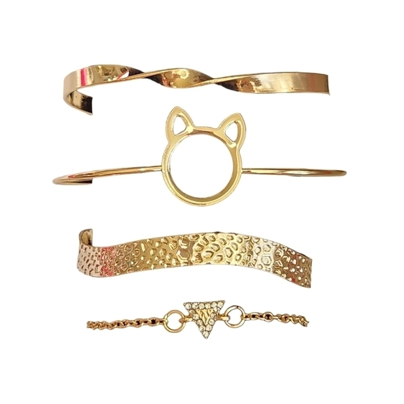 Set of 4 Gold Bracelets - Picture 2 of 3